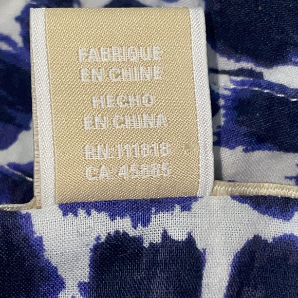 Michael Kors Navy Blue/White Button Top with Button Down or Roll up Sleeves - Picture 12 of 14